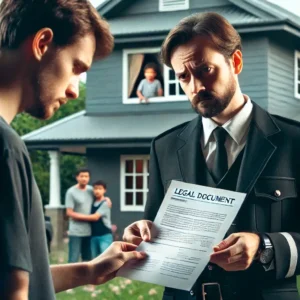 bailiff serving a writ