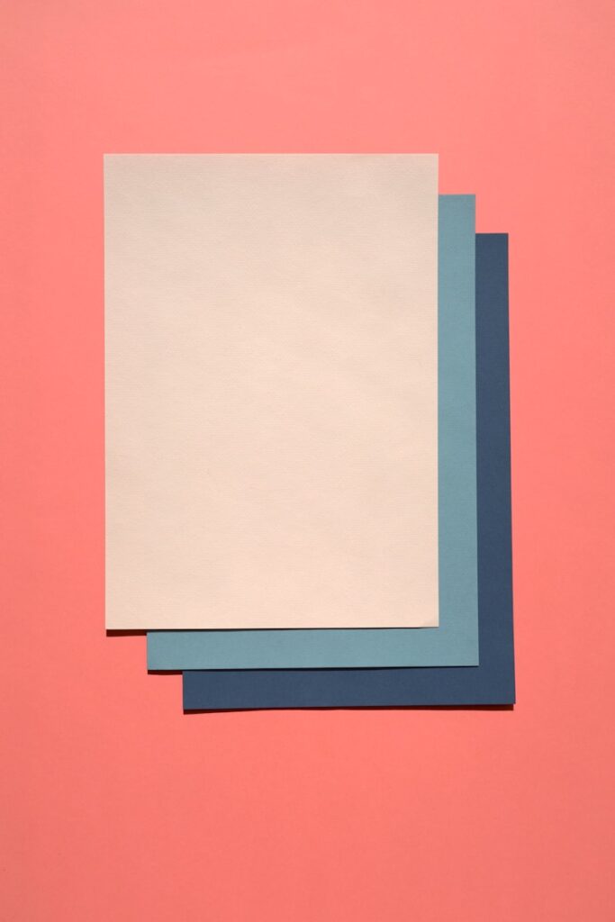 white and blue paper