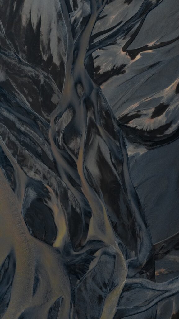 Abstract view of river delta patterns.
