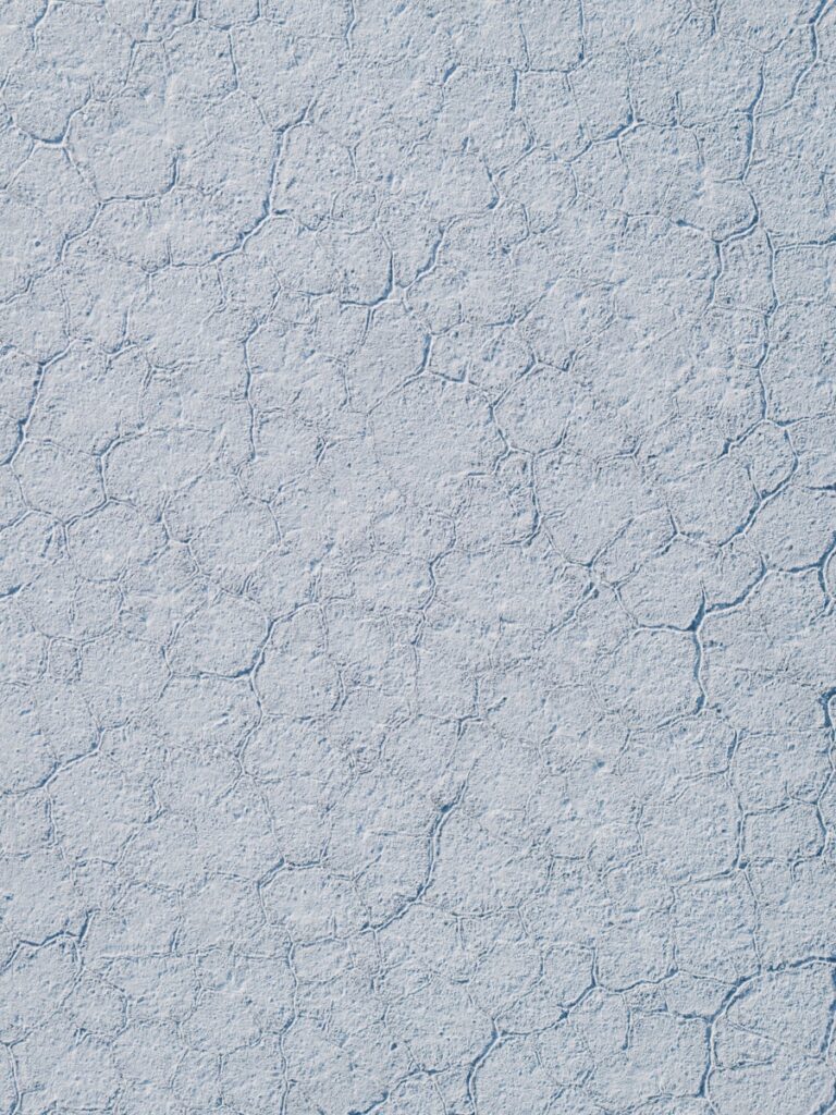 Dry, cracked earth surface, with hexagonal patterns.