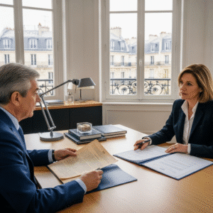 Un avocat français explique l'application des lois dans le temps à son client concernant une procédure d'exécution ou saisie en cours.